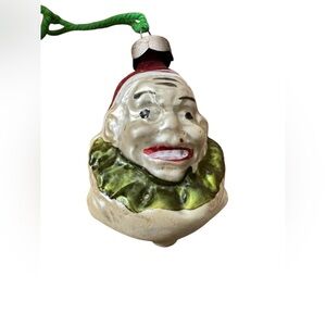 Vintage Mercury Glass Clown Ornament Germany Antique Christmas Holiday Kitsch